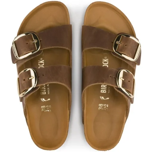 COGNAC BIG BUCKLE SANDAL - SMAL