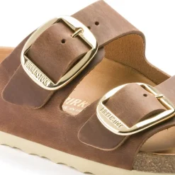 COGNAC BIG BUCKLE SANDAL - SMAL