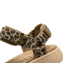 LEOPARD LINE SUEDE SANDAL