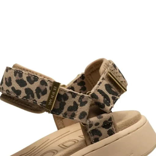 LEOPARD LINE SUEDE SANDAL